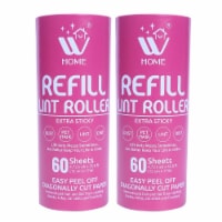 W Home Lint Roller Refill, Collects Lint, Clothes & Couch Cleaner, Pack of 2/60 Sheets Each
