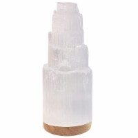 Himalayan Glow Selenite Lamp for Healing With Wooden Base & USB Cable | 8-11 Inch, White