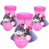 W Home Soap Dispensing Dish Brush, Multi-purpose, Safe for Non-Stick Cookware | Pack of 3