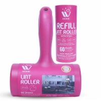 W Home Lint Roller, Pet Hair Remover, Works Best on Clothes & Furniture | 60 Sheets, 1 Refill