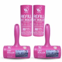 W Home Lint Remover Rollers, Removes Pet Hair, Dust & Dirt, Easy Usage, 2 Rollers & 2 Refills