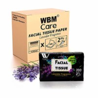 WBM Care Professional Facial Tissue, Fresh Lavender, 2-Ply | 200 Sheets/Each - Pack of 12
