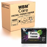 WBM Care Facial Tissue, Ultra Soft with Lavender Fragrance, 2-Ply | 200 Sheets/Box-Pack of 18