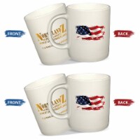 NORTHLANDZ American Flag Printed Coffee Mug, White Ceramic Patriotic Coffee Cup For Gift