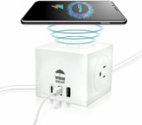 WBM Smart 3-in-1 Wireless Charging Cube Power Strip
