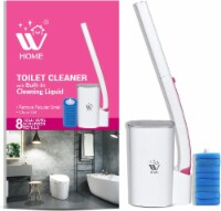 W Home Disposable Toilet Cleaner with Storage Caddy, Cleans 2X Better than a Brush, 8 Refills