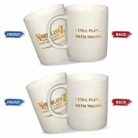 NORTHLANDZ Catchy Train Quote Printed Ceramic Coffee Mug, White Coffee Cup For Gift