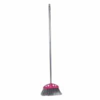 W Home Push Broom Brush, Stiff Bristle with Long Aluminum Handle, Multi-Purpose Indoor/Outdoo