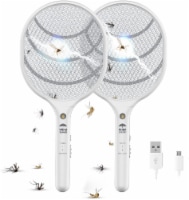WBM Smart Electric Fly Swatter Racket, Rechargeable Bug Zapper, Medium-2PK