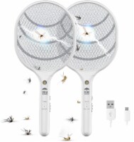 WBM Smart Electric Fly Swatter Racket, Rechargeable Bug Zapper, Medium-2PK