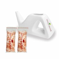 Ceramic Neti Pot, Nasal Wash and Air Passage Cleaner, Sinus Relief with 2 Pack of Salt