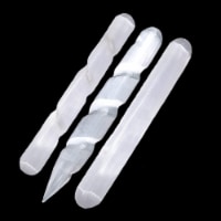 Himalayan Glow WBM Selenite Healing Crystals, 2 Wands with Single Massage Stick – 3 Count