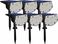 WBM Smart Solar Landscape Spot Light, 20 LED Wireless Solar Light, Ip65 Waterproof - 6 Pack