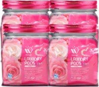 5-in-1 Laundry Pods, Fabric Softener With Rose Extracts, 32 Count Each - 4 Pack