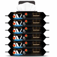 Wet Wipes, Convenient & Blood Orange Scented, Flip Flop Dispenser, 60 Sheets (Pack of 6)