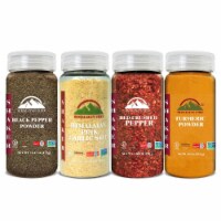 Natural Spices (Turmeric, Black Pepper, Garlic Salt & Red Crushed Pepper) Pack of 4