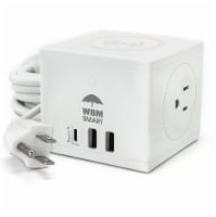 Power Strip Cube by WBM, 10A Surge Protector Wireless Charger Station, 2 AC Outlets