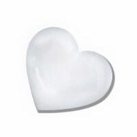 Selenite Crystal Heart Stone | Healing & Calming Qualities – 10cm, White