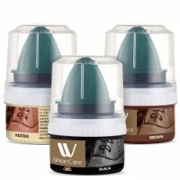 W Shoe Care Shoe Cream with Sponge Applicator - Restore and Protect Your Leather Shoes