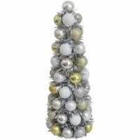 Youngcraft 17 In. Silver, White, & Champagne Shatterproof Cone Specialty Tree
