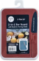 Core Home 2-in-1 Bar Board & Paring Knife Set - Assorted Colors