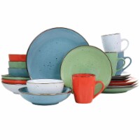 Elama ELM-EVELYN Evelyn Mix & Match Round Stoneware Dinnerware Set, Assorted Color - 20 Piece