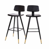 Flash Furniture Kora LeatherSoft Barstool Black 2-Pieces (AYS02BK)