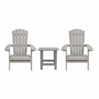2 Pack Charlestown Commercial All-Weather Poly Resin Folding Adirondack Chairs with Side T