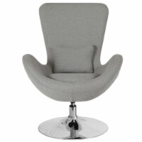 Merrick Lane High-Back Egg Style Lounge Chair with Lumbar Pillow in Light Gray Fabric Perspective: Main