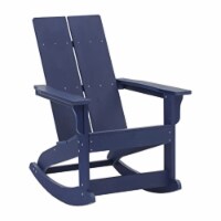 Poly Resin Wood Rocking Adirondack Chair In Navy