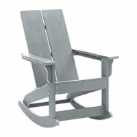 Poly Resin Wood Rocking Adirondack Chair In Gray
