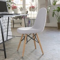 Zula Modern Padded Armless Faux Sherpa Accent Chair With Beechwood Legs In Gray