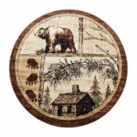 Vale 6' X 6' Rustic Wildlife Themed Area Rug - Olefin Rug With Jute Backing