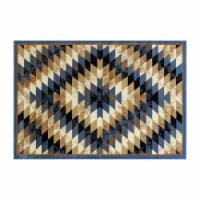 Flash Furniture Teagan Collection Olefin 63.6 W x 87.6 D Rectangular Machine Woven Rug Blue