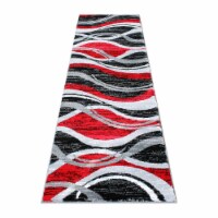 Flash Furniture Wisp Collection Olefin 24 W x 87.6 D Rectangular Machine Woven Rug Red