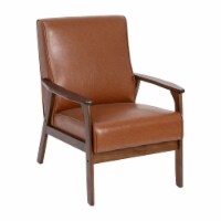 Langston Commercial Grade LeatherSoft Upholstered Mid Century Modern Arm Chair