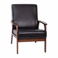 Langston Commercial Grade LeatherSoft Upholstered Mid Century Modern Arm Chair