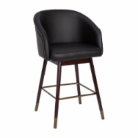 Margo 26 Commercial Grade Mid-Back Modern Counter Stool with Walnut F