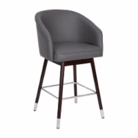 Margo 26 Commercial Grade Mid-Back Modern Counter Stool with Walnut Finish Beechwood Legs