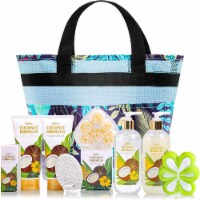 "10 Pcs Coconut Bath and Body Gift Set, Gift Basket for Women"