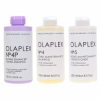 Olaplex No.4p Blonde Enhancer Toning Shampoo 8.5 oz, No.4 Bond Maintenance Shampoo 8.5 oz & N