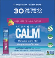 Natural Vitality CALM Magnesium Citrate Relaxing Drink Mix 30 Stick Packets Perspective: Main