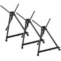 15  to 21  Adjustable Black Aluminum Display Easel with Wings - Foldable, Portable - 3 Pack