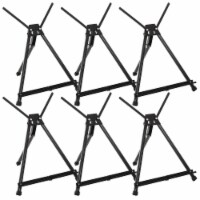 15  to 21  Adjustable Black Aluminum Display Easel with Wings - Foldable, Portable - 6 Pack
