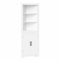 RiverRidge Monroe Tall Transitional Wood Corner Cabinet in White