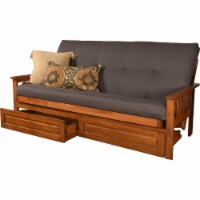 Kodiak Furniture Monterey Barbados Storage Wood Futon with Twill Gray Mattress