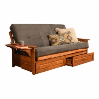 Kodiak Furniture Phoenix Futon with Suede Fabric Mattress in Gray/Barbados