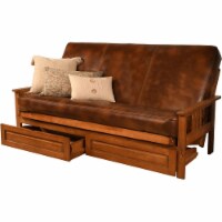 Kodiak Furniture Monterey Barbados Storage Sofa and Brown Faux Leather Mattress