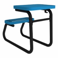 Open Air Series Heavy Duty Portable Combo Surface Mount Outdoor Desk, Blue/Black Frame