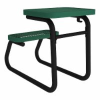 Open Air Series Heavy Duty Portable Combo Surface Mount Outdoor Desk, Green/Black Frame